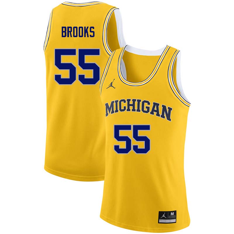 Men #55 Eli Brooks Michigan Wolverines College Basketball Jerseys Sale-Yellow - Click Image to Close